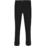 Robell Style BELLA09 - Pantalon Femme 7/8 Confortable et Stretch, Jambe Droite avec Revers et Poches arrière Couleur Noir Taille 52