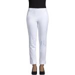 Robell Style BELLA09 - Pantalon Femme 7/8 Confortable et Stretch, Jambe Droite avec Revers et Poches arrières Couleur Blanc Taille 50