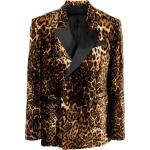 Blazers Roberto Cavalli noirs à effet léopard en viscose à manches longues Taille XL pour homme en promo 