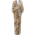 Maxis robes Roberto Cavalli beiges à effet léopard maxi à manches courtes Taille XL pour femme 