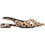 Ballerines Roberto Cavalli beiges nude à effet léopard en cuir de veau en cuir Pointure 41 look casual pour femme 