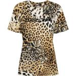 Roberto Cavalli t-shirt en coton à imprimé léopard - Marron