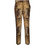 Pantalons taille élastique Roberto Cavalli beiges à effet léopard Taille XS look fashion pour femme 