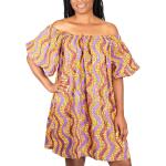 Robes d'été marron imprimé africain en coton à motif Afrique pour femme 