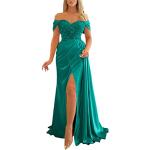 Robes de bal longues de demoiselle d'honneur turquoise à perles à épaules dénudées Taille XXL look fashion pour femme 