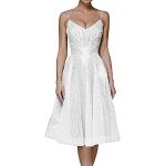 Robes de bal longues de mariée blanches en dentelle mi-longues à manches trois-quart Taille XS plus size look fashion pour femme 