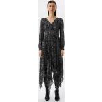 Robes de créateur Michael Kors noires à manches longues à col en V pour femme 