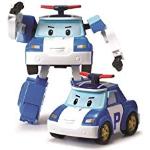Robocar Poli Véhicule Robot Transformable Poli - 10 cm - Se transforme en Robot ou en Voiture de Police, Jouet pour Enfants de 3,4,5,6,7,8 3 Ans