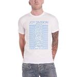 Rock Off Joy Division T Shirt Unknown Pleasures Bleu on Blanc Logo Officiel Homme Blanc Size S