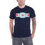 Oasis T Shirt Band Logo Target Oblong Nouveau Officiel Homme Navy Bleu Size M