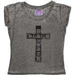 T-shirts à imprimés gris en polycoton Black Sabbath lavable en machine Taille M look Rock pour femme 