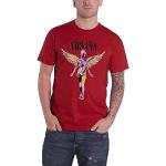 T-shirts à imprimés rouges Nirvana lavable en machine Taille S look Rock pour homme 