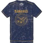 T-shirts bleus en coton à manches courtes Ramones à manches courtes Taille M look Rock pour homme 