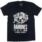 T-shirts noirs en coton à manches courtes Ramones à manches courtes Taille M look Rock pour homme 