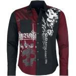 Chemises rock rebel by emp rouge bordeaux all over en coton imprimées lavable en machine Taille M look Rock pour homme 