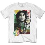 Rockoff Trade Bob Marley 56 Hope Road Rasta T-Shirt, Blanc, S Homme