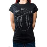 T-shirts fashion noirs Rolling Stones à manches courtes Taille S look fashion pour femme 