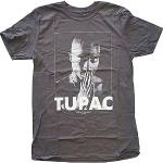 T-shirts à imprimés gris anthracite Tupac Shakur Taille XL look fashion pour homme 