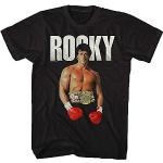 Rocky Balboa Rambo Stallion Sylvester Stallone Boxing Black T-Shirt Black T-Shirts à Manches Courtes(Small)
