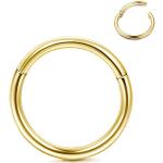 Piercings anneau dorés en titane look fashion pour femme 