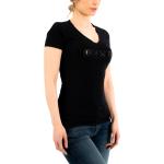 T-shirts col V Rokker noirs à col en V Taille XS pour femme 