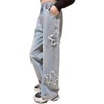 Jeans bootcut bleus patchwork en toile look fashion pour fille de la boutique en ligne Amazon.fr 