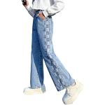 Jeans bootcut bleues claires à carreaux look fashion pour fille de la boutique en ligne Amazon.fr 