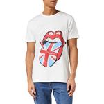 T-shirts blancs à manches courtes Rolling Stones à manches courtes Taille L look fashion pour homme 