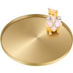 Vaisselle de Noel  dorée à rayure en acier inoxydable diamètre 32 cm scandinave 