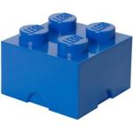 Room Copenhagen 40031731 Brique LEGO 4 plots, Boîte de rangement empilable, 5,7 l, bleu, Polypropylène (PP), sans bisphénol (BPA) et sans phtalates, 25x25x18cm