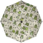 Parapluies pliants verts en polyester à motif grenouilles Tailles uniques look fashion pour femme 