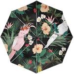 Parapluies pliants gris en polyester à motif perroquets Taille M look fashion 