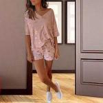 Pyjashorts roses en fibre synthétique Taille XXL plus size look fashion pour femme 