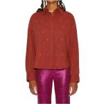 Chemises Roseanna rouges en coton à clous à manches longues à manches longues 