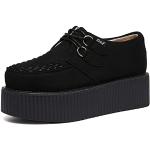 RoseG Femmes Lacets Plate Forme Gothique Punk Creepers Casual Chaussures Noir Taille38