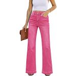 Jeans larges roses stretch Taille M look fashion pour femme 
