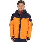 Vestes de ski Rossignol orange enfant respirantes avec jupe pare-neige look fashion en promo 