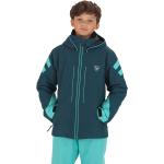 Vestes de ski Rossignol vertes enfant coupe-vents à capuche look fashion en promo 