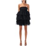 Mini robes de soirée Rotate noires en fil filet sans manches Taille XS pour femme 