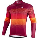 Maillots de cyclisme de printemps rouges en polyester respirants Taille XXL look fashion pour homme 