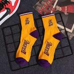 Chaussettes jaunes de basketball Lakers respirantes en lot de 3 Pointure 39 look fashion pour homme 