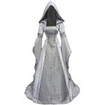 Robes longues ethniques de mariée grises en dentelle maxi Taille L plus size steampunk pour femme en promo 