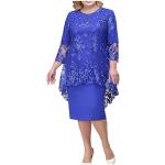 Robes de soirée longues bleues en dentelle au genou Taille 3 XL plus size look Pin-Up pour femme en promo 