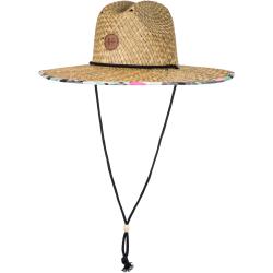 Roxy - Chapeau de paille - Pina To My Colada Printed Hat Anthracite Palm Song Axs pour Femme - Taille S /M - Beige