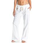Pantalons en lin Roxy blancs Taille M pour femme en promo 