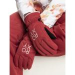 Gants de ski Roxy rouges en tissu sergé imperméables éco-responsable Taille L pour femme 