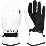 Gants de ski Roxy blancs en tissu sergé éco-responsable Taille M pour femme 