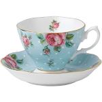 Royal Albert Modern Vintage POLBLU26135 Ensemble tasse à thé et soucoupe, 2 pièces en porcelaine anglaise Multicolore