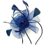 Serre-têtes plume bleu marine à perles look fashion pour femme 