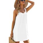 Robes de plage blanches sans manches à col rond Taille L look fashion pour femme en promo 